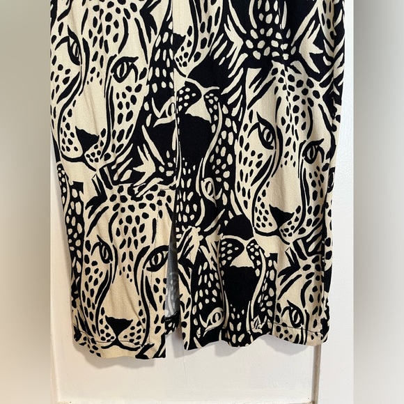 Rare FARM Rio B&W Midnight Leopards Jersey Dress Size Small - Picture 8 of 13